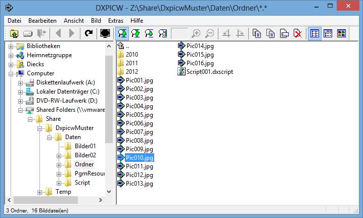 Ordner-/Dateiauswahl